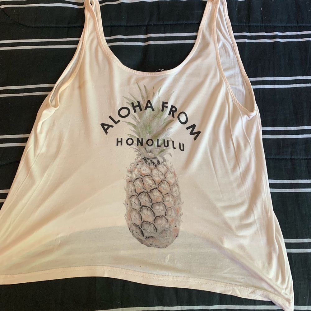 Aloha from Honolulu white tank women’s teen